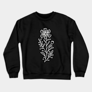 Floral Lines (White) Crewneck Sweatshirt